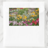カラフル春の花全開花 長方形シール (バッグ)