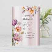 カラフル春の花日付の保存 セーブザデート (スタンド正面)