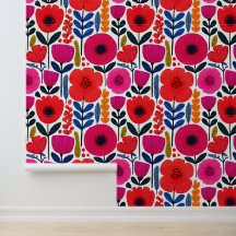 カラフル春の花水彩画ボヘミアン