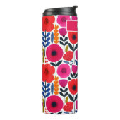 カラフル春の花水色BOHO名 タンブラー (回転左)