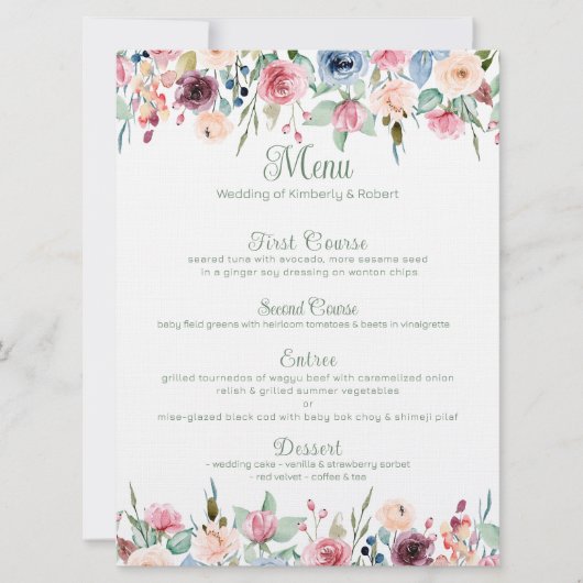 カラフル春の花縁ど 招待状 (正面)