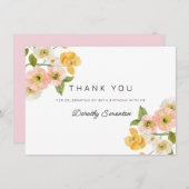 カラフル春の花80誕生日 サンキューカード (正面/裏面)