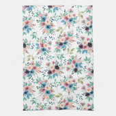 カラフル春の花 キッチンタオル (縦)