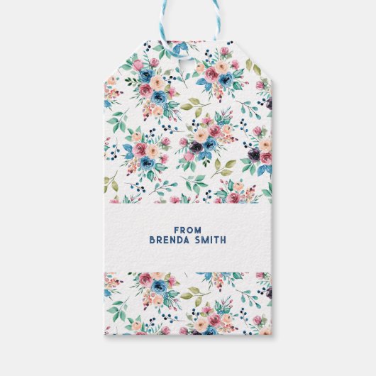カラフル春の花 ギフトタグ (正面)
