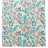 カラフル春の花 シャワーカーテン (正面)