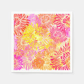 カラフル春の花 スタンダードカクテルナプキン (正面)