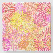 カラフル春の花 ストーンコースター (正面)