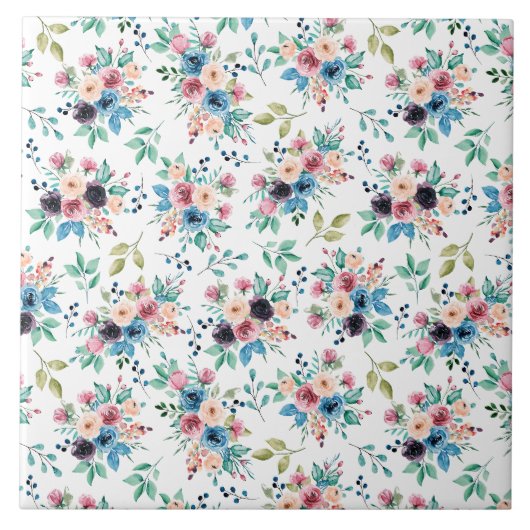 カラフル春の花 タイル (正面)