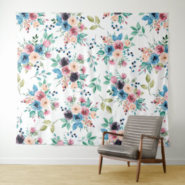 カラフル春の花 タペストリー