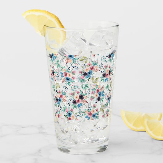 カラフル春の花 タンブラーグラス (アイス正面)