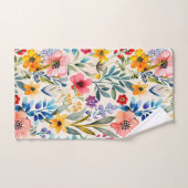 カラフル春の花 バスタオルセット (ハンドタオル)