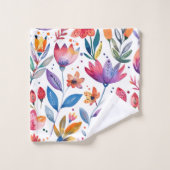 カラフル春の花 バスタオルセット (ウォッシュタオル)