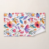 カラフル春の花 バスタオルセット (ハンドタオル)