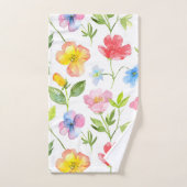 カラフル春の花 バスタオルセット (ハンドタオル)