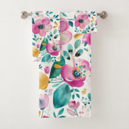カラフル春の花 バスタオルセット