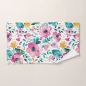 カラフル春の花 バスタオルセット (ハンドタオル)