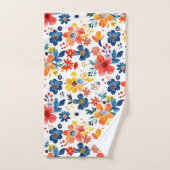 カラフル春の花 バスタオルセット (ハンドタオル)