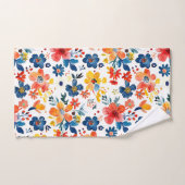 カラフル春の花 バスタオルセット (ハンドタオル)