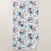 カラフル春の花 ビーチタオル (正面)
