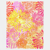 カラフル春の花 フリースブランケット (正面)