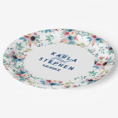 カラフル春の花 ペーパープレート (アングル)