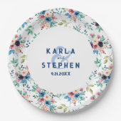 カラフル春の花 ペーパープレート (正面)