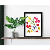 カラフル春の花 – ミニマエレガントリストアート ポスター