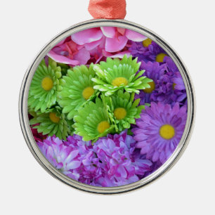カラフル春の花 メタルオーナメント