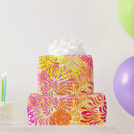 カラフル春の花 ラッピングペーパー