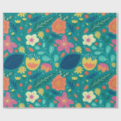 カラフル春の花 ラッピングペーパー (フラット)