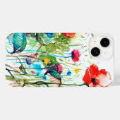 カラフル春の花&レッドポピーの水彩画 Case-Mate iPhoneケース (裏面 (横))