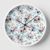 カラフル春の花 壁時計 (正面)