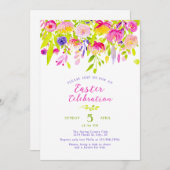 カラフル春の花 招待状 (正面/裏面)