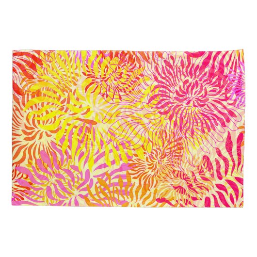 カラフル春の花 枕カバー (裏面-左)