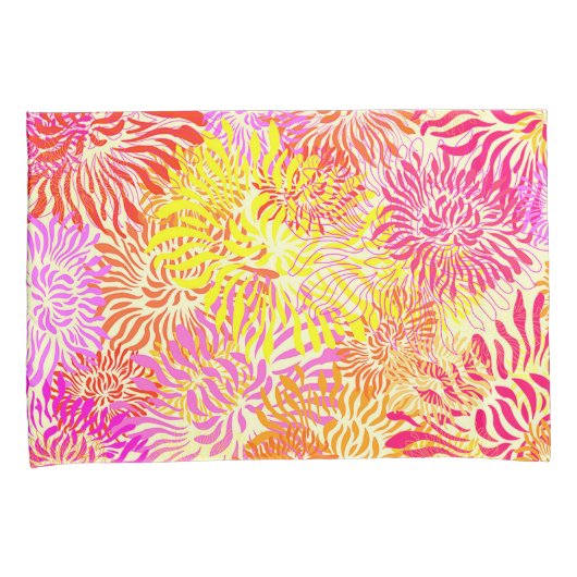 カラフル春の花 枕カバー (正面右)