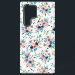 カラフル春の花 SAMSUNG GALAXY S22 ULTRAケース<br><div class="desc">透明な背景を持つシームレスなパターンのカラフル春の花の水色。</div>