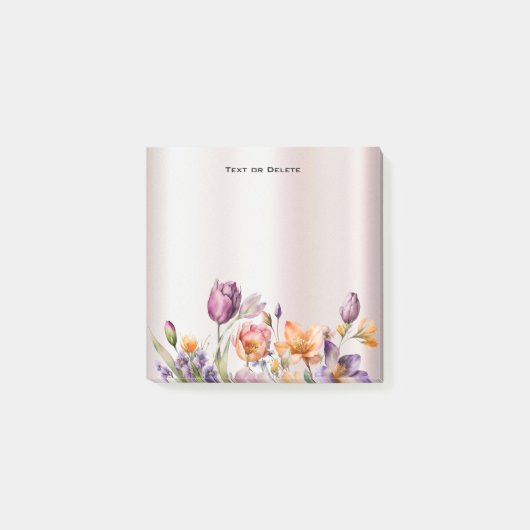 カラフル春の花Post it Notes ポストイット (正面)