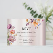カラフル春の花RSVPカード 出欠カード (スタンド正面)