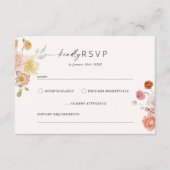 カラフル春の花RSVP結婚の応答 エンクロージャーカード (正面)