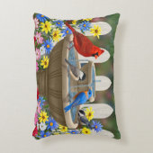 カラフル春ガーデンバードバス アクセントクッション (正面(垂直))