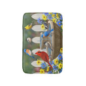 カラフル春ガーデンバードバス バスマット (正面縦)