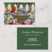 カラフル春ガーデンバードバス 名刺 (正面/裏面)