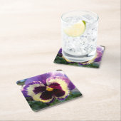 カラフル春パンシー スクエアペーパーコースター (インサイチュ)