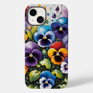 カラフル春パンジーと宝石 Case-Mate iPhone 14ケース