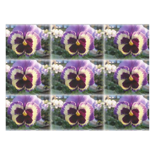 カラフル春パンジー テーブルクロス (正面(横))