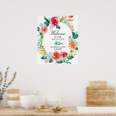 カラフル春ビブ結婚スの歓迎サイン ポスター (キッチン)