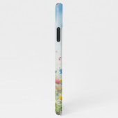 カラフル春フィールドフラワーズフローラ水彩画 iPhoneケース (右側)