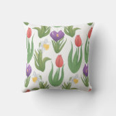 カラフル春フローライラストレーション クッション (裏面)