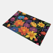 カラフル春フローラデザイン ドアマット (アングル)