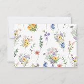 カラフル春フローラワイルドフラワー庭園の結婚式 出欠カード (裏面)